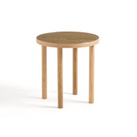 Приставной Столик из дуба и стекла Evergreen единый размер каштановый LA REDOUTE INTERIEURS  фото, kupilegko.ru